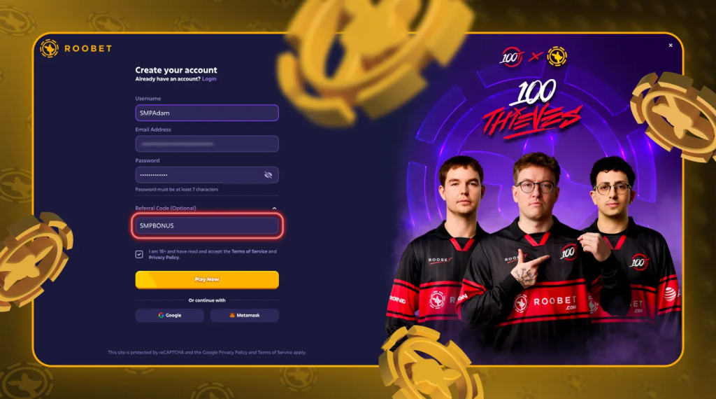 How to Register at Roobet Casino with Promo Code SMPBONUS