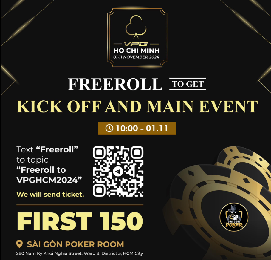 Freeroll to VPG Ho Chi Minh Main Event and Kick Off