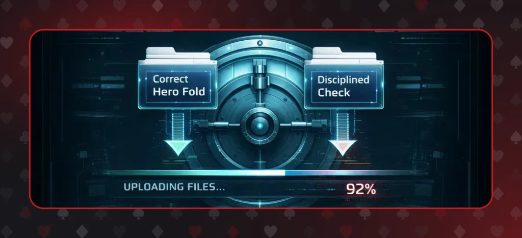 Load your own poker confidence vault, recognizing good decisions, patience, identifying mistakes, and working on correcting