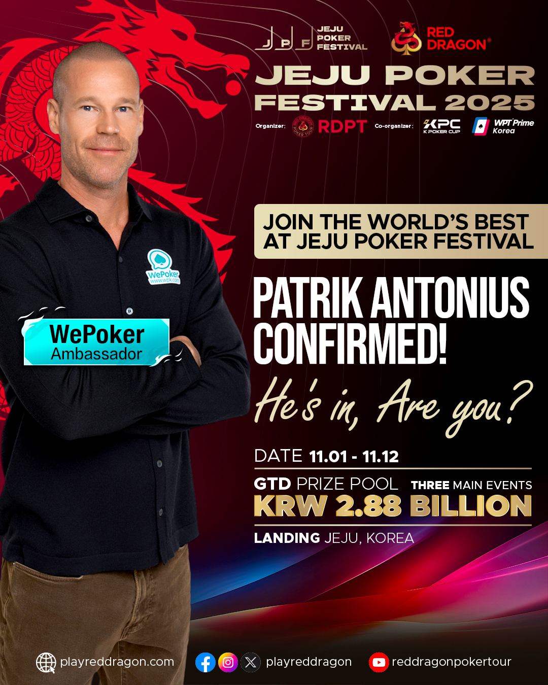 WePoker Ambassador Patrik Antonius