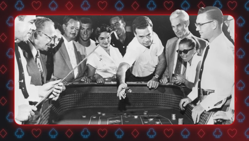 A craps game in a casino in the 1960s