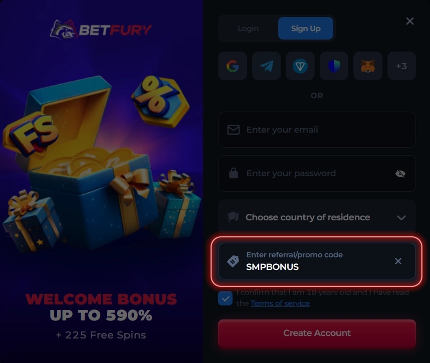 Use SMPBONUS – BetFury Promo Code to maximize your casino rewards and free spins!