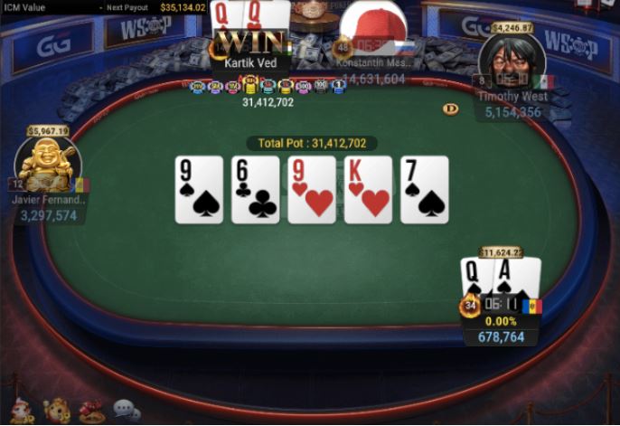 WSOP #64 – $840 Turbo Bounty NLH – pair of Queens for winner Ved