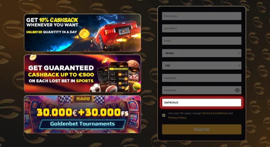 Goldenbet Promo Code Sign Up – SMPBONUS