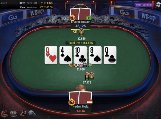 WSOP #79 – $25,000 Heads Up NLHE – Fedor Holz vs Brunno Botteon