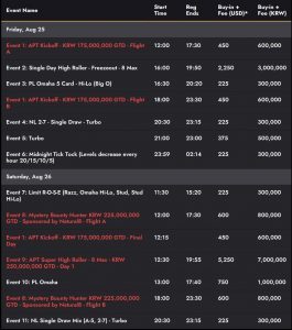 Asian Poker Tour Incheon, South Korea returns this August with KRW 3 Billion (~US$ 2.3M) in prizes in tow