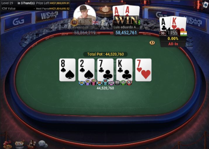 WSOP#55 – HK$ 8,000 NLH Asia Championship -pocket Aces for winner Garla