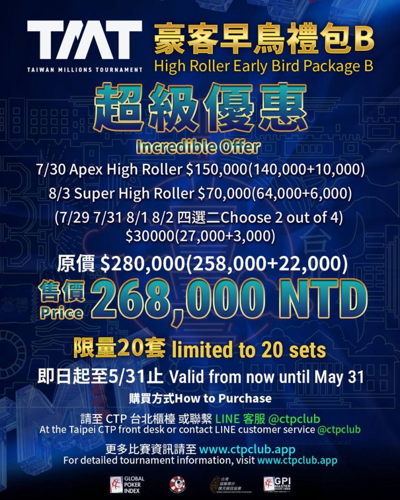 TMT20 — High Roller Early Bird Package B