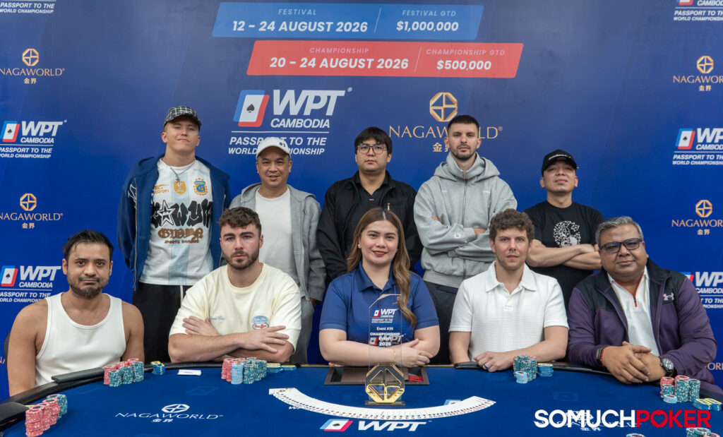 Championship Event Final Table | Standing (L-R): Mangalam Seksaria, Micheal O’Neill, Ari Engel, Rindra Norodom, Hendrik Uibo | Seated (L-R): Benhur Ybarsabal, Aleksei Zhukov, Aditya Agarwal, Bekzhan Rasulov