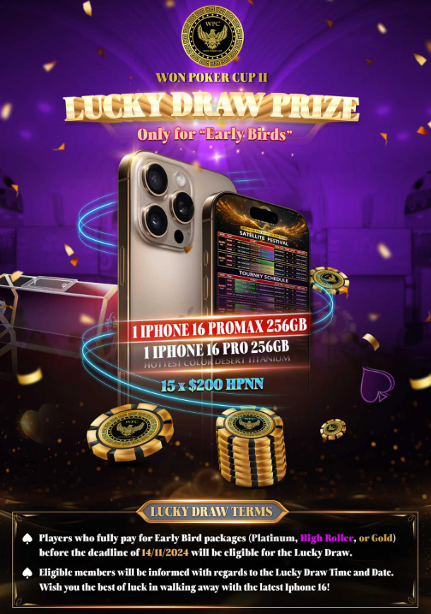 Won Poker Cup Lucky Draw