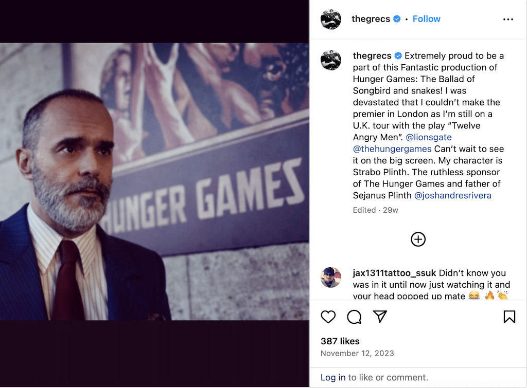 Michael Greco Instagram post