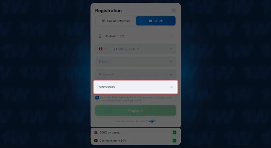 How to Use 1win Bonus Code SMPBONUS