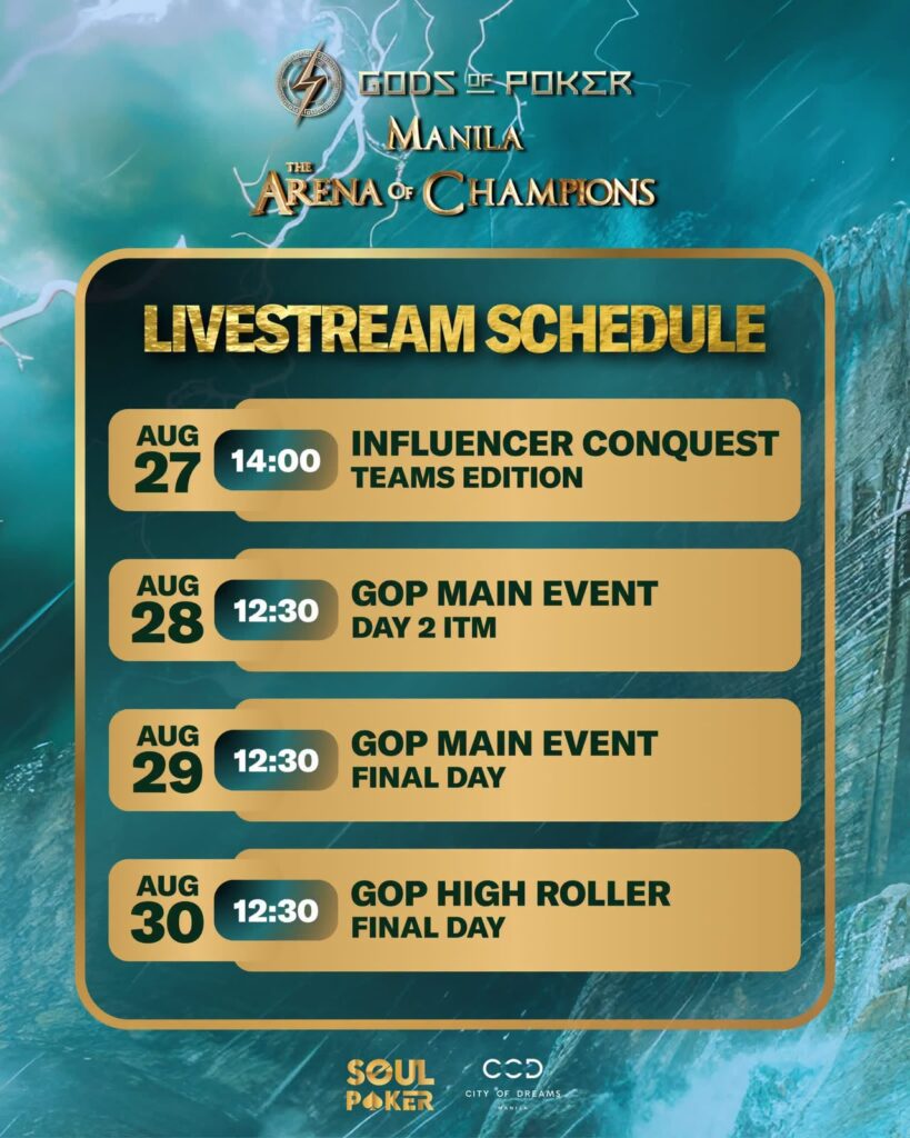 GOP Manila Remaining Livestream Schedule