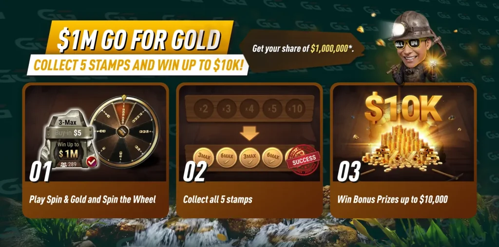GGPoker Go for Gold - Collect Stamps and Win Up to $10,000