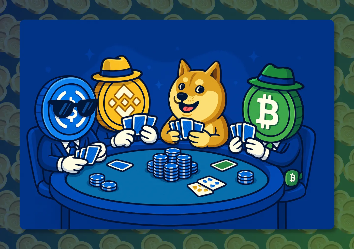 USD Coin, Binance Coin, Dogecoin, and Bitcoin Cash – Poker Game