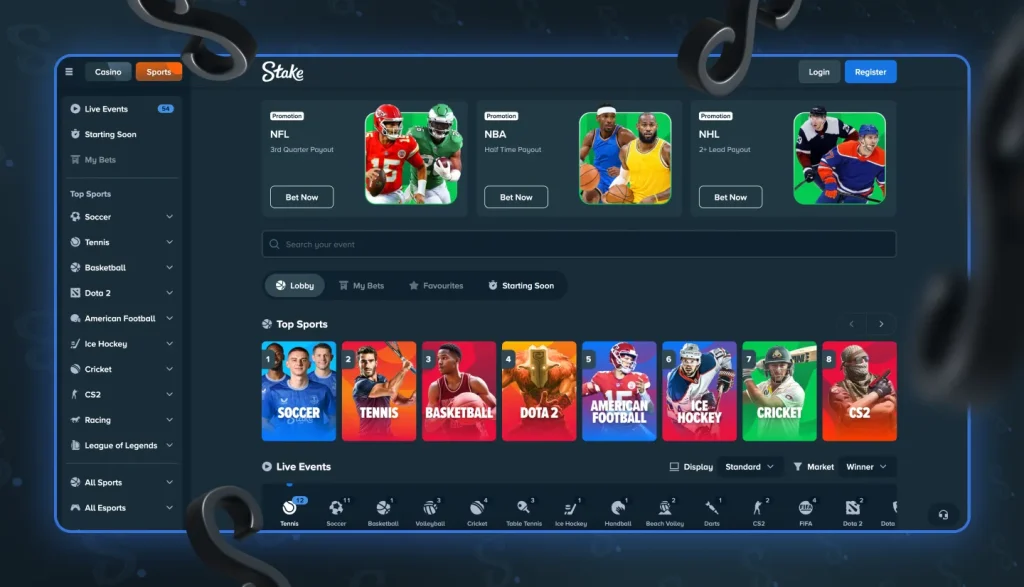 Stake Sportsbetting – Desktop Interface 2026