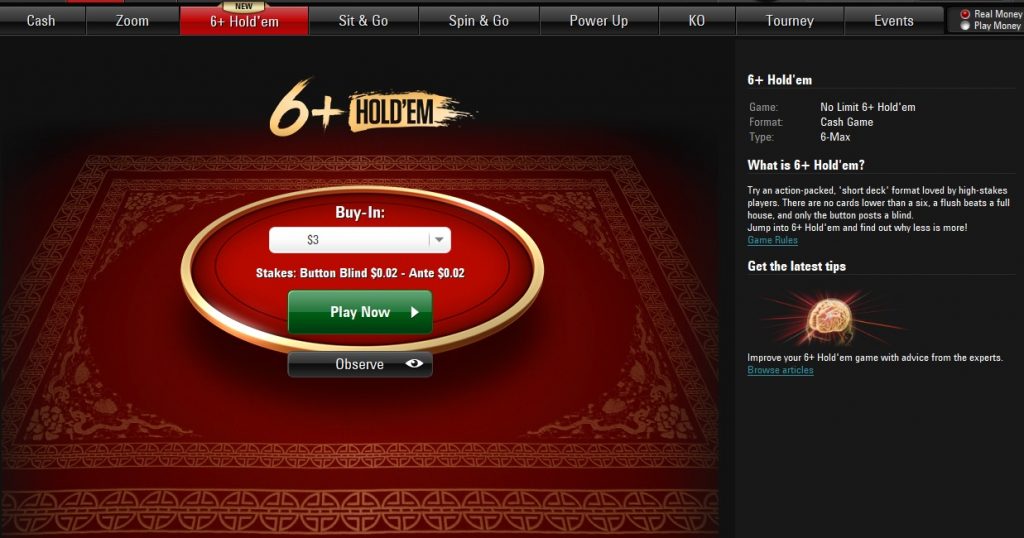 6+ PokerStars