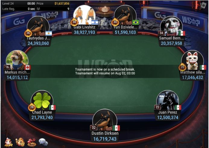 WSOP #42 – $400 PLOSSUS [ $1M GTD ] final table