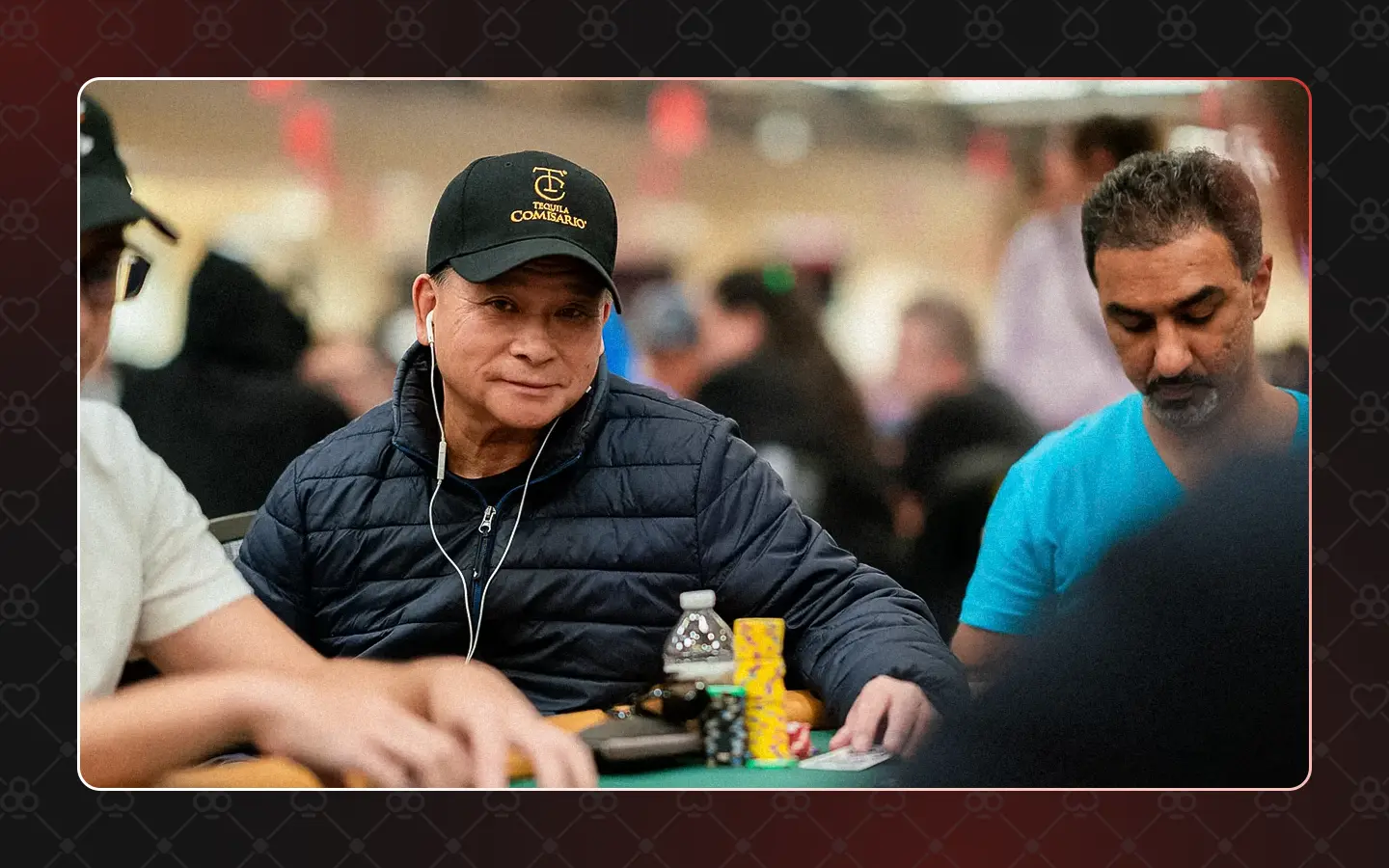 Johnny Chan playing Poker next to Faraz Jaka