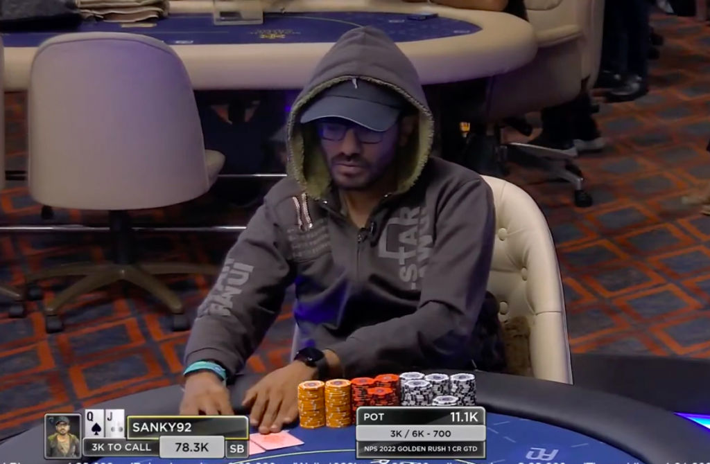 Sankesh Jain – Photo credit PokerBaazi YouTube
