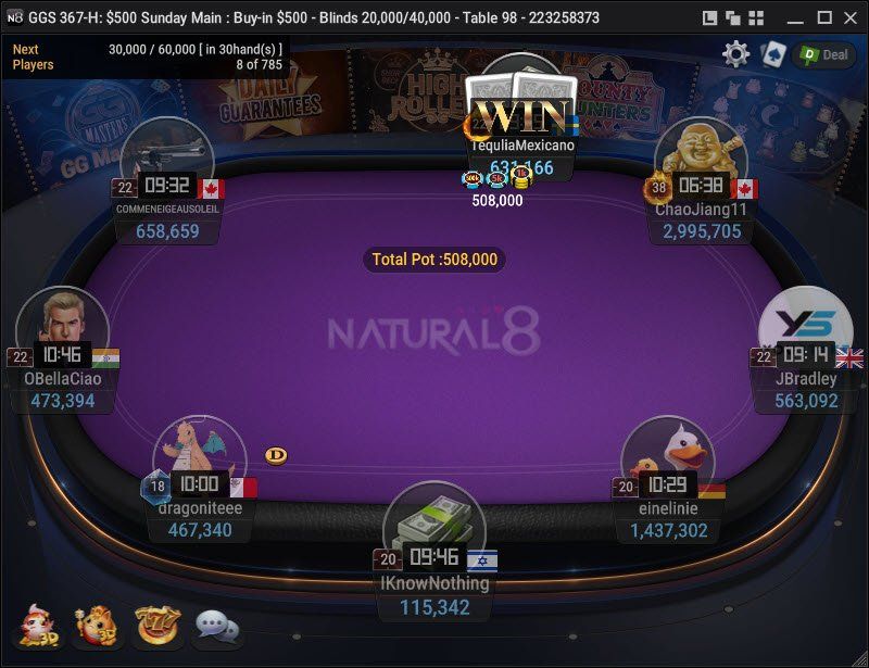 GGS 367-H: $500 Sunday Main
