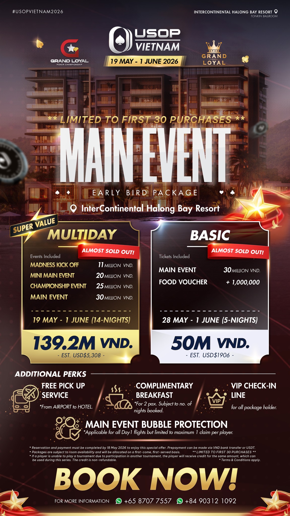 Main Event Early Bird Package