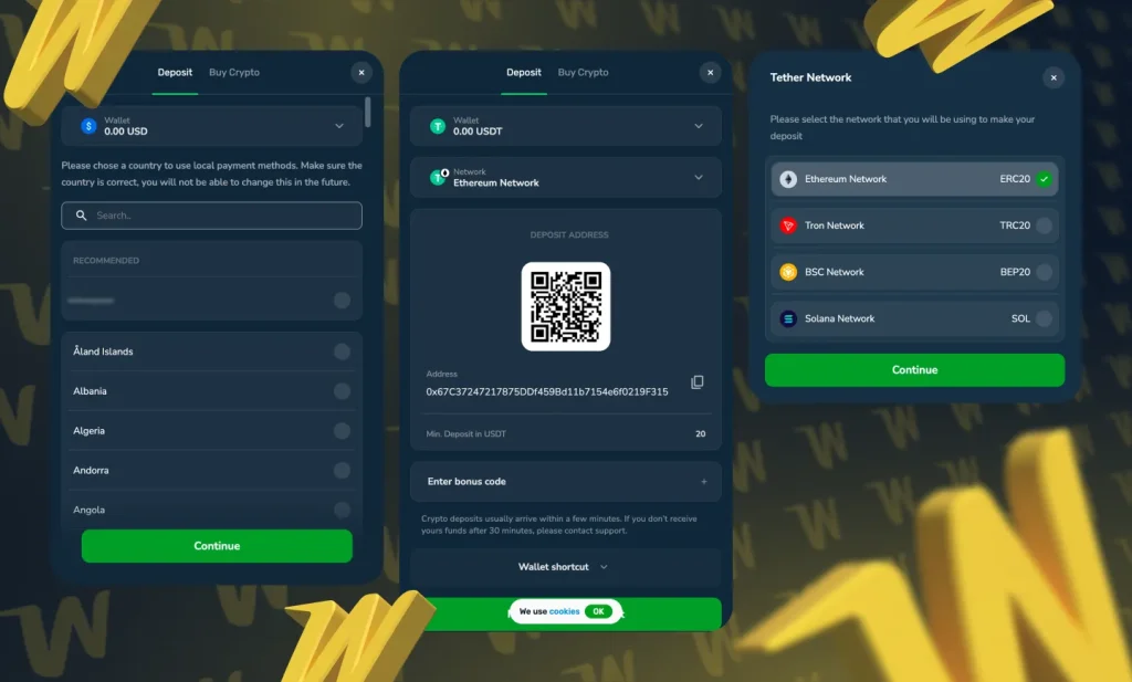 Winz Casino Deposit - Crypto and Fiat 2026