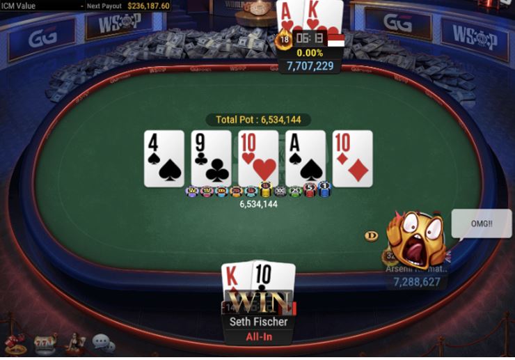 WSOP #56 – $1,500 GGMasters WSOP Edition [ High Roller ] – set of 10’s for winner Fischer