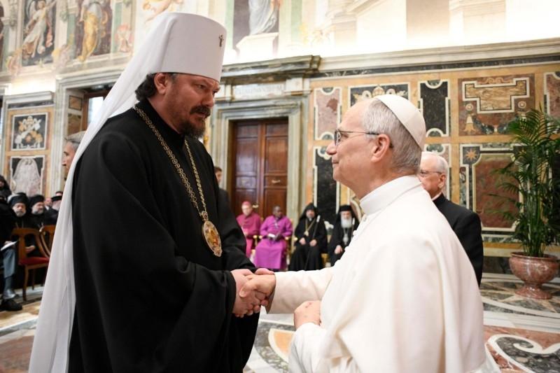 Metropolitan Nestor meeting Pope Leo XIV