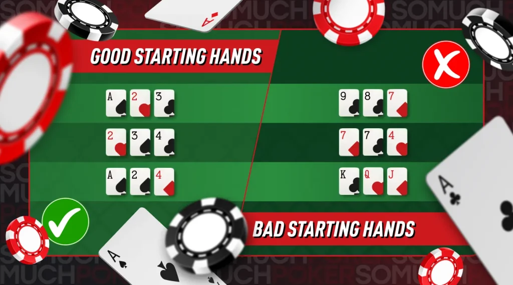 Razz Poker Good and Bad Starting Hands Examples