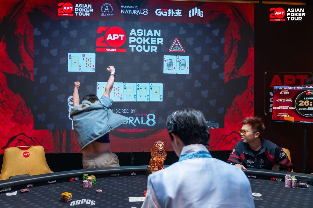 Rudy Edenata spikes the ace on the river