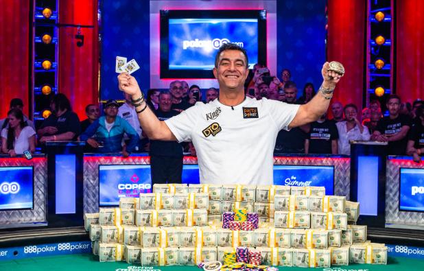 Last year’s WSOP Main Event champion, Hossein Ensan from Germany. Credit: WSOP.com