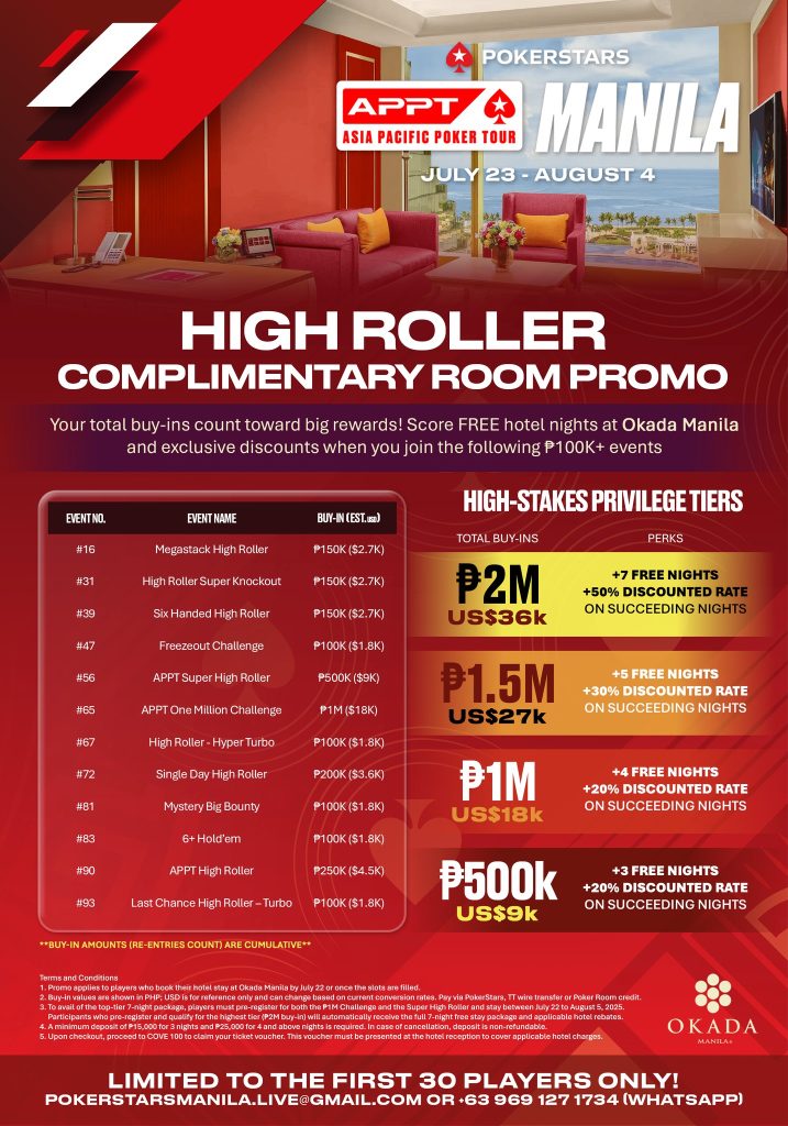 APPT Manila High Roller Promo