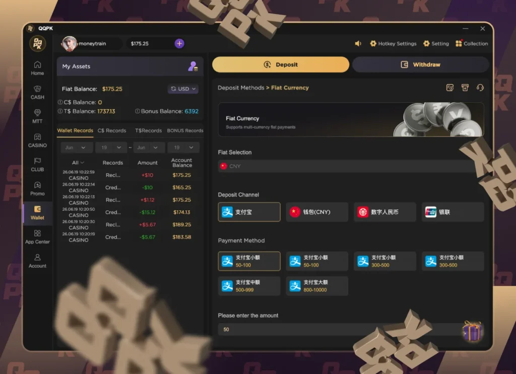 Making a Deposit Through the CNY Fiat Channels Alipay and UnionPay