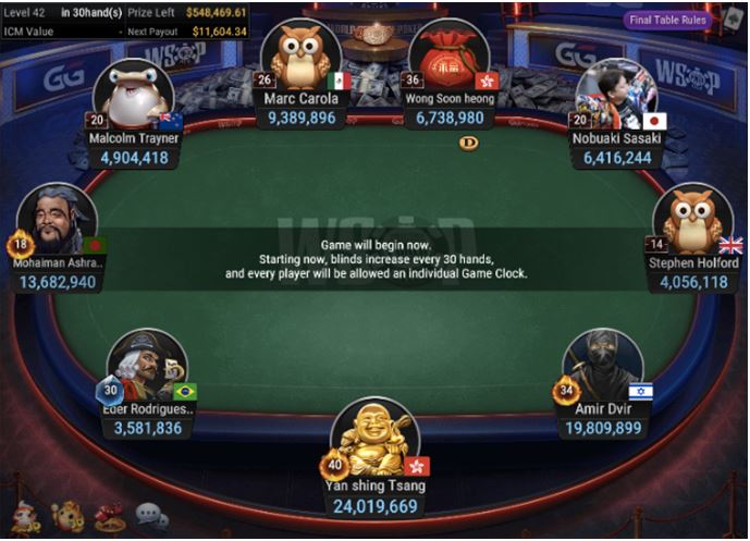 WSOP #68 – $500 Deepstack NLH [ Asia ] final table