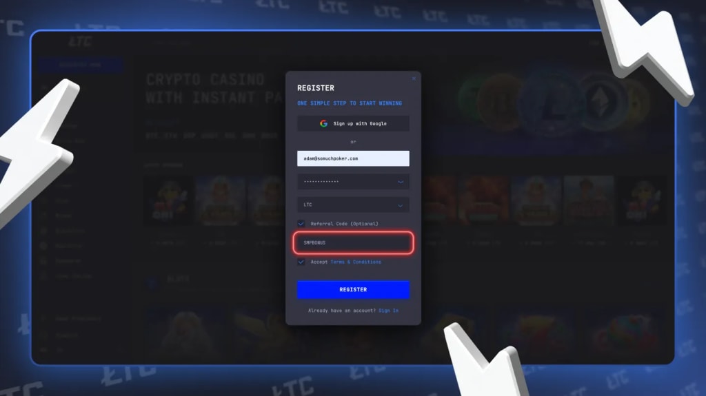 How to Sign Up with the LTC Casino Promo Code
