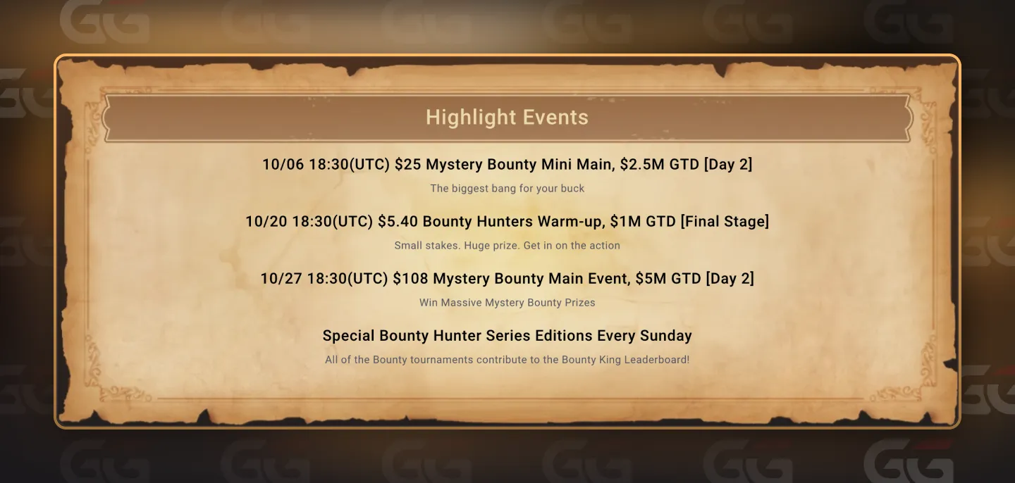 Bounty Hunters Series $50 Million Guaranteed Festival