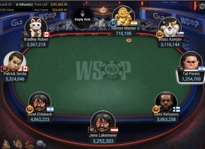 WSOP #62- $1,500 Pot Limit Omaha final table
