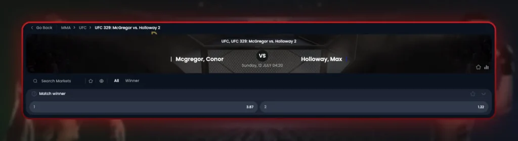 Conor McGregor vs Max Holloway Odds UFC 329 - Jackbit Sportbetting