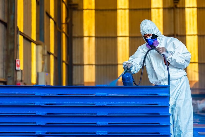 worker_in_industrial_clothing_spray_painting_steel_beams_blue_in_factory_setting