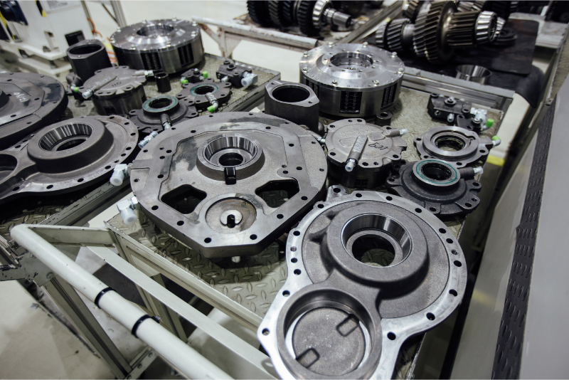 Steel_transmission_components_on_a_workbench_for_automotive_systems