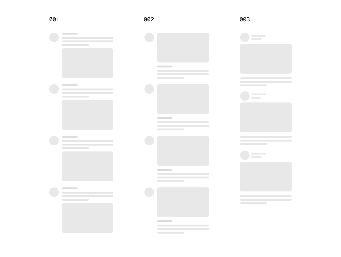 homefeed types