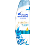 Witte shampoofles met blauwe bladeren en goudkleurige druppel. Argan olie.