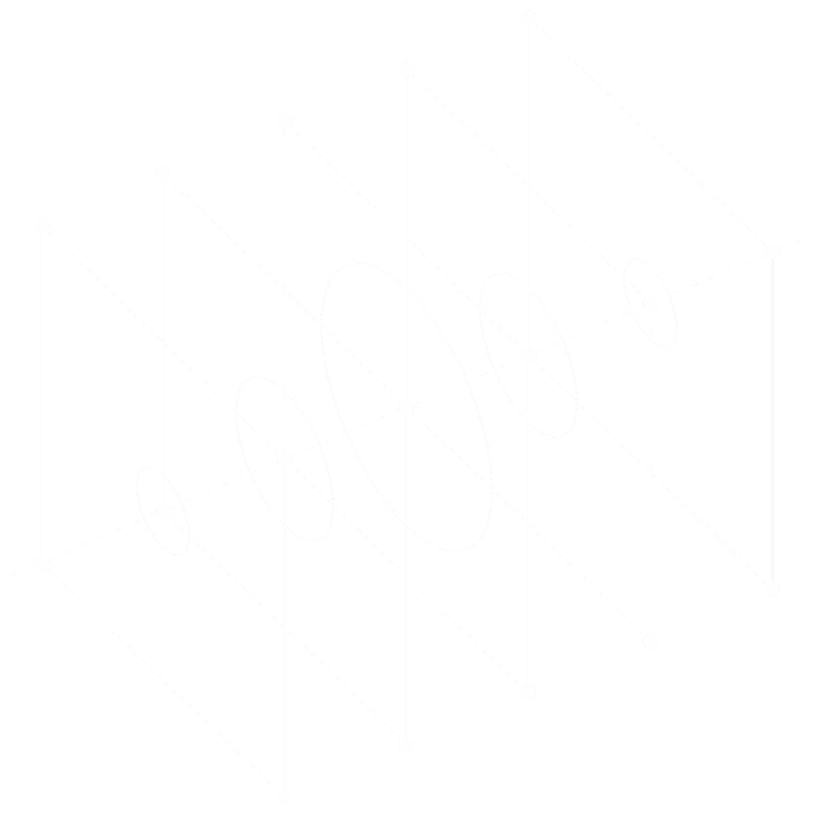 Isometric network of connected nodes