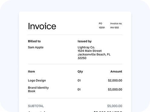 Invoice screen