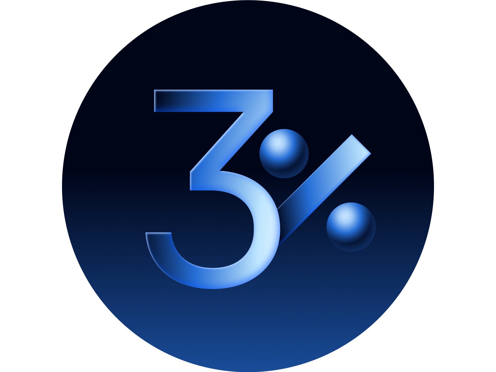 Stylized image showing "3%"