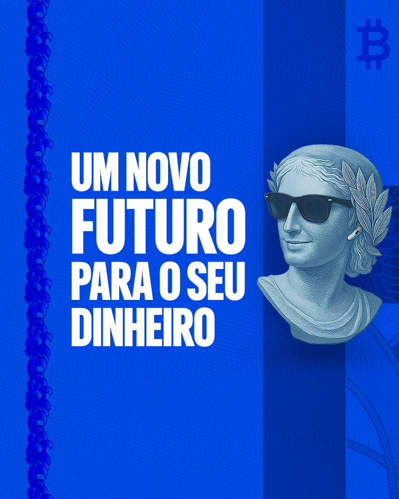 banner principal do aplicativo com telefone exibindo tela de BTC