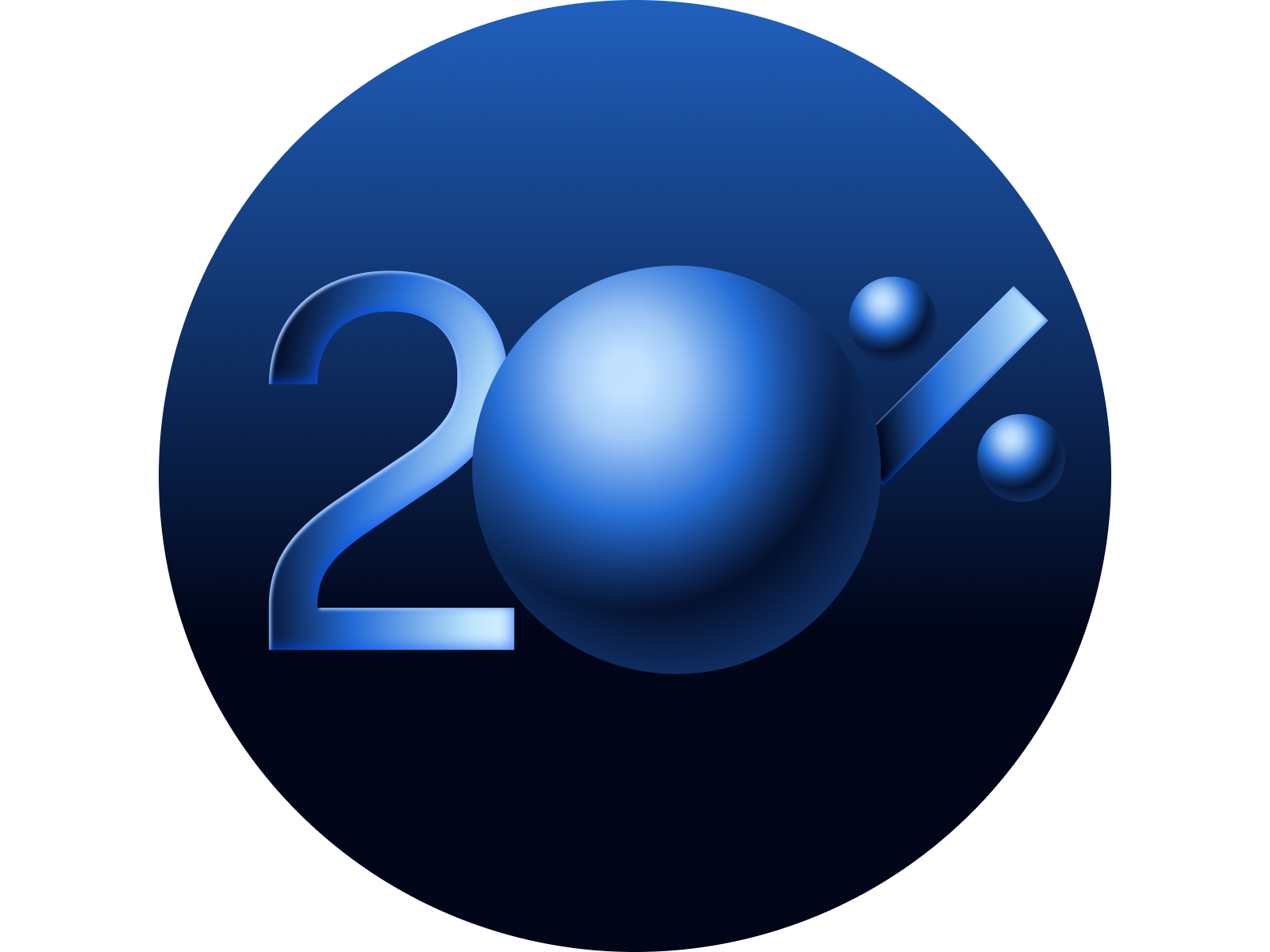 Stylized image that shows "20%"