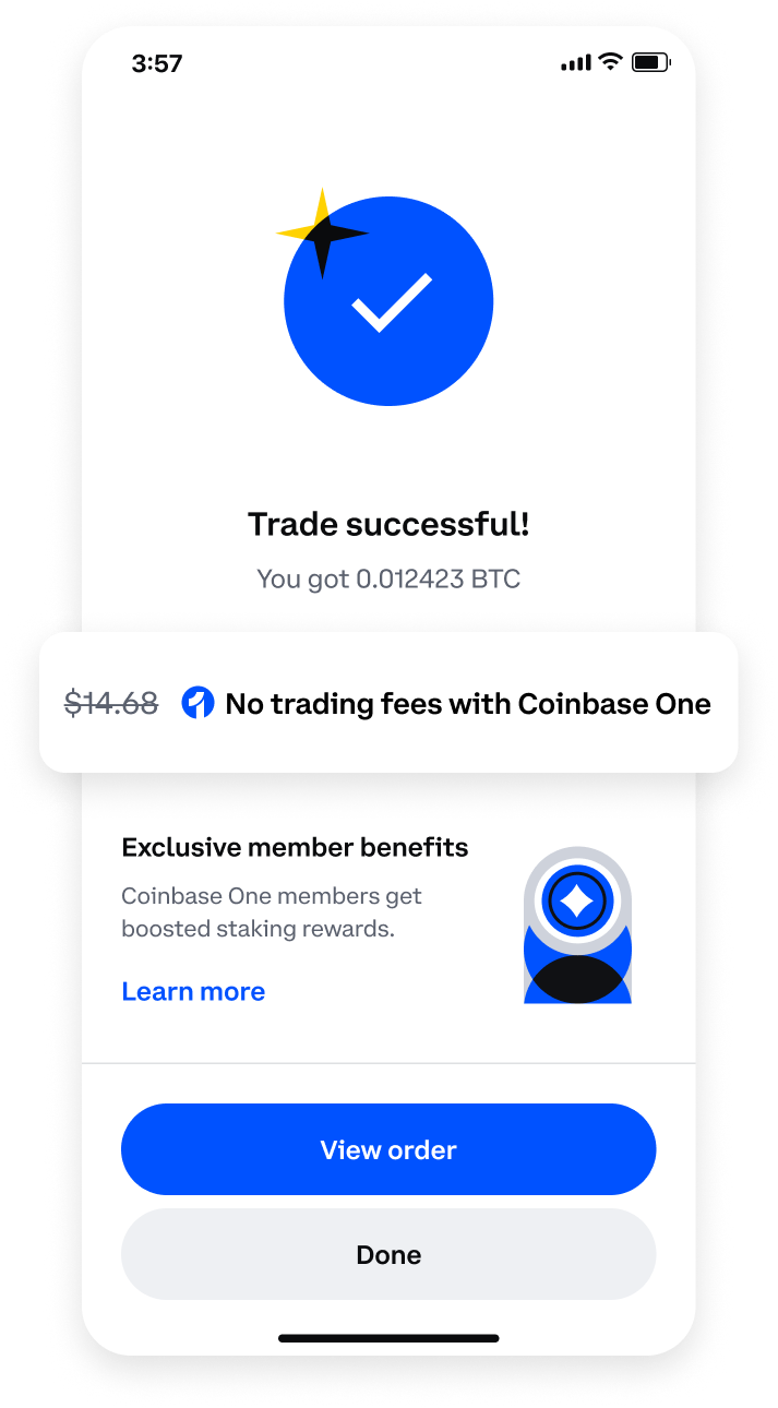 Coinbase One trade successful