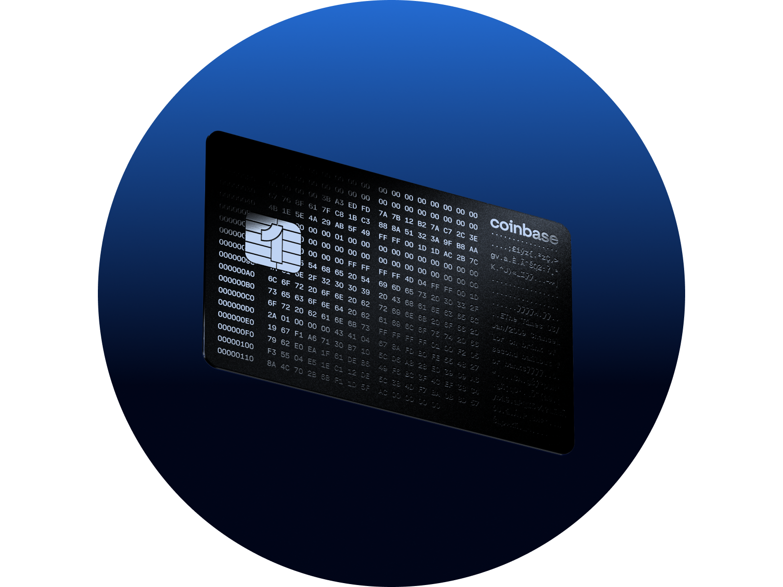 Coinbase One credit card in a beam of light